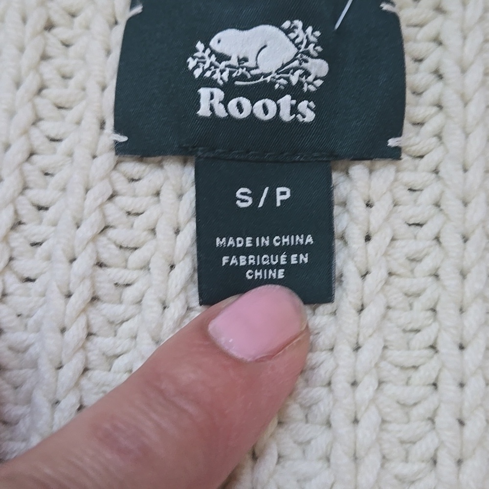 ROOTS V-NECK RIBBED KNIT SWEATER SZ S - Picture 5 of 9